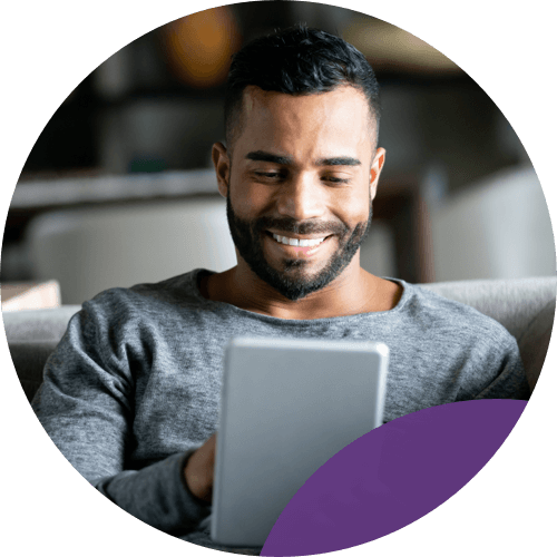 Smiling man on laptop Smiling man on laptop