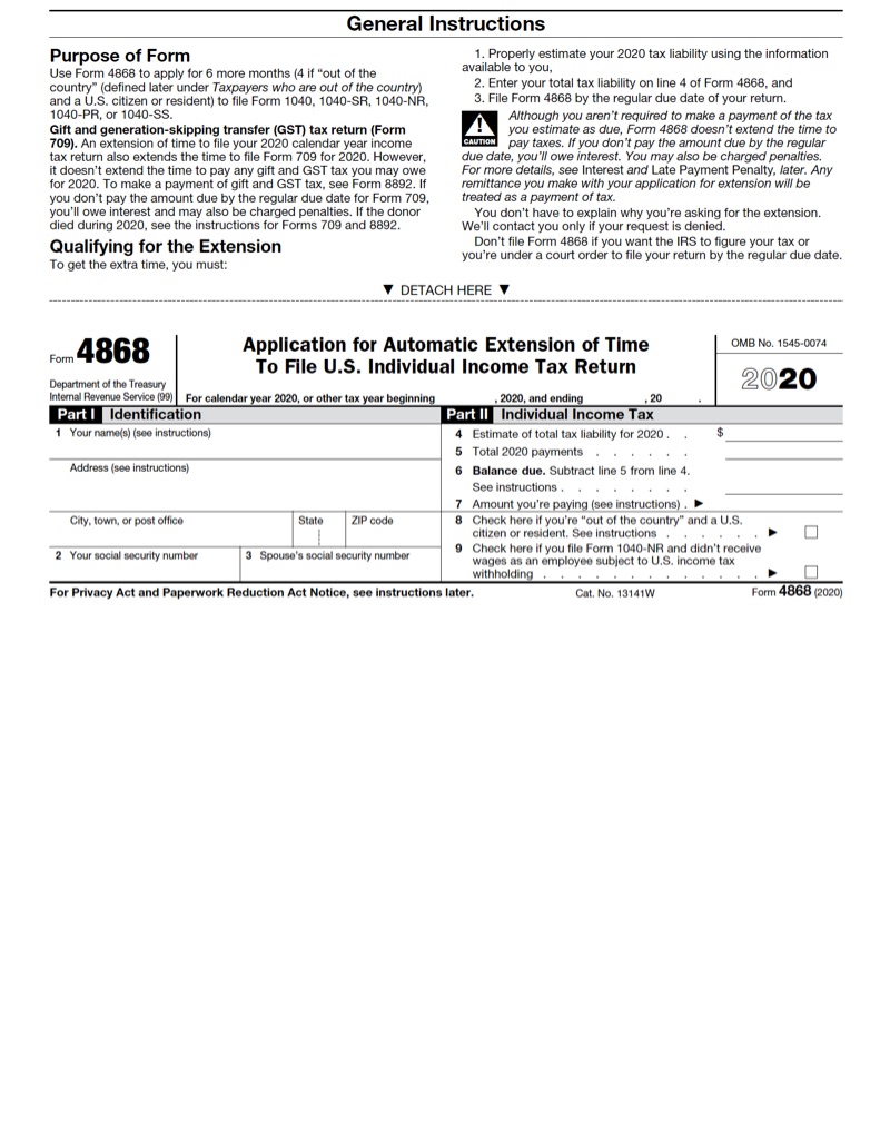 Form 4868 IRS Tax Forms Jackson Hewitt
