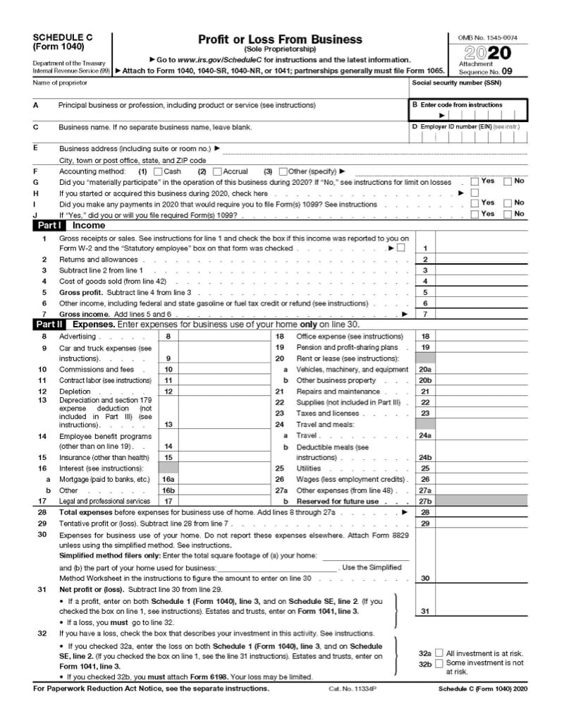 income tax form c